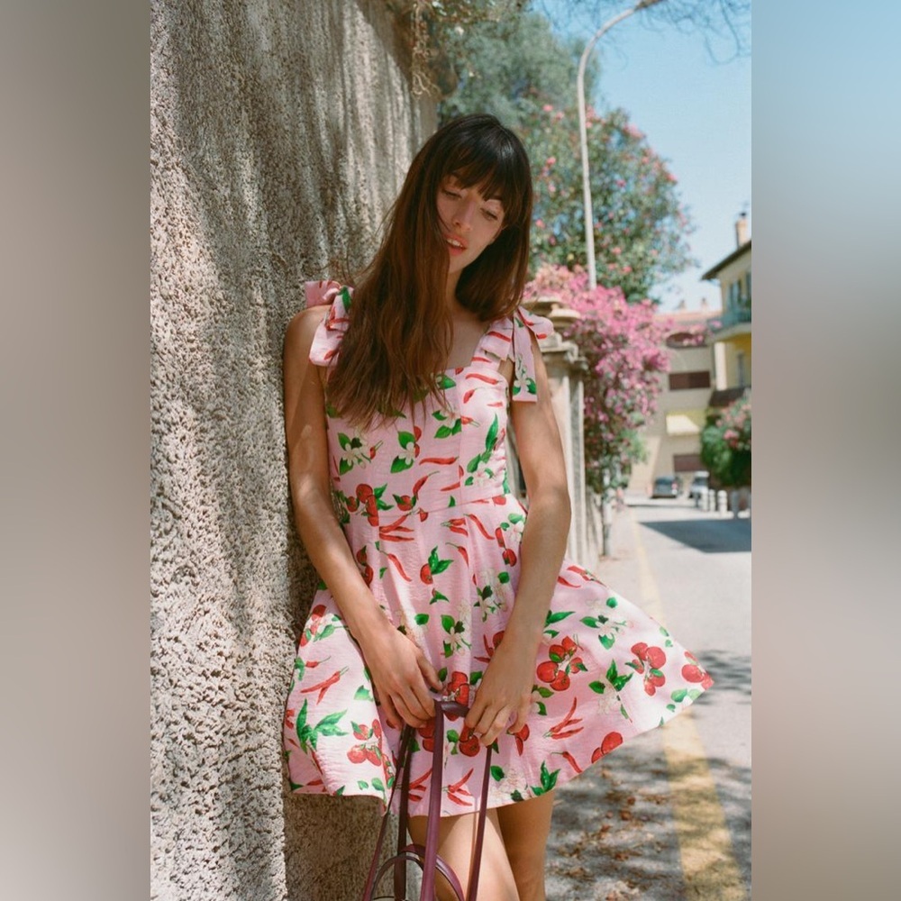 Zara Pink Floral Mini Dress